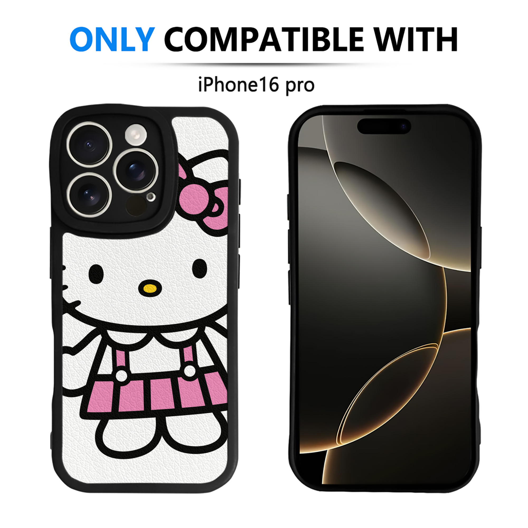 （画像用） Hello Kitty ハローキティ 【iPhone 16シリーズ対応】シリコンスマホケース（レザー調） 材質：シリコン